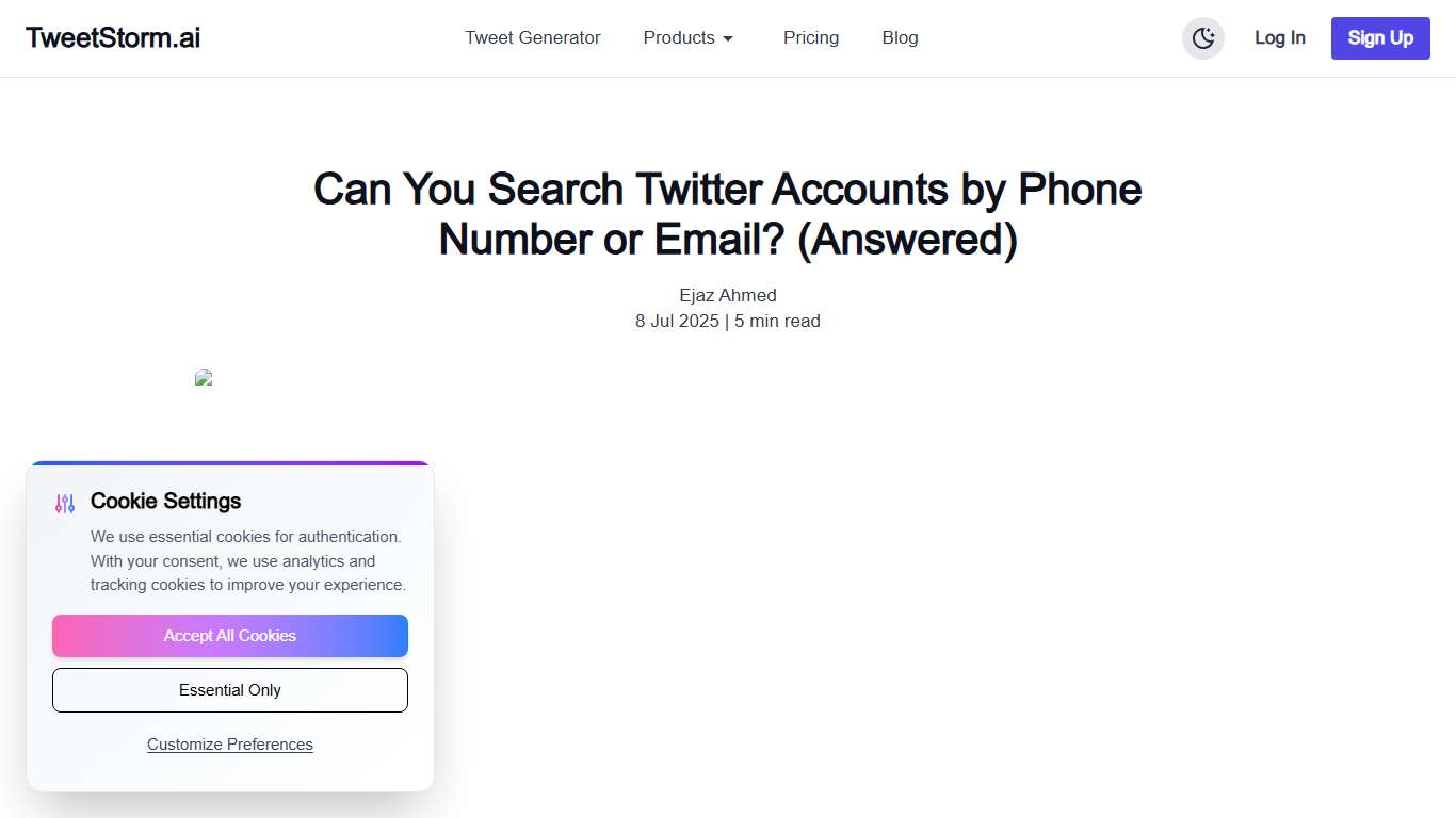 Is it possible to Find Twitter Accounts by Phone Number or Email | TweetStormAI
